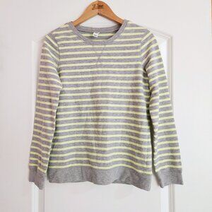 Old Navy Gray Neon Yellow Striped Sweater